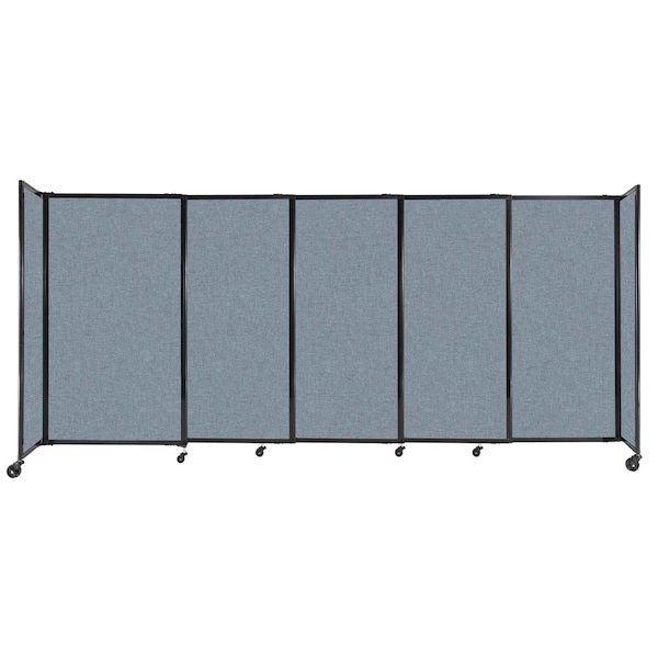 Versare StraightWall Sliding Portable Partition 11'3" x 5' Powder Blue Fabric 1460504 - main